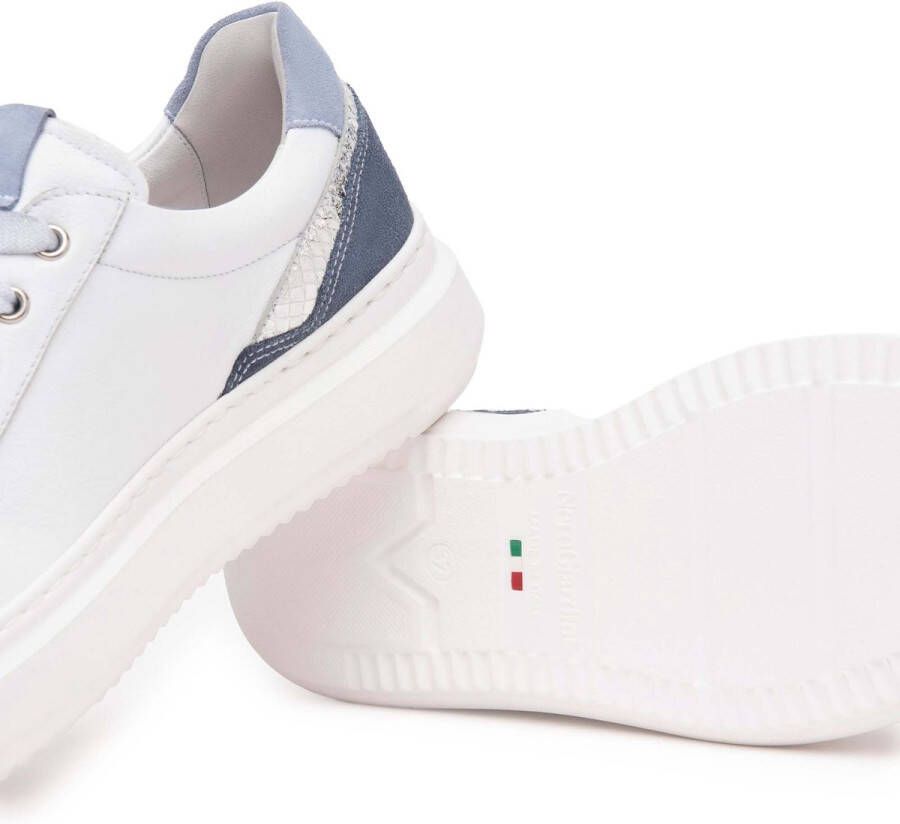 NeroGiardini Sneakers Cile Wit Velours Avio Blade Zilver Velours Fiord Streetwear Vrouwen