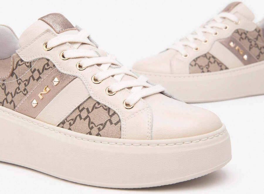 NeroGiardini Sneakers Dollarino T.Giove Ecru T.Moro Etoile Leo Pu.Guate Streetwear Vrouwen