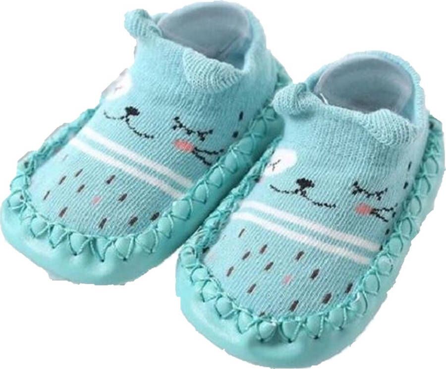 New Age Devi Baby-Schoentjes Baby-Slofjes Loop-Sokjes Zachte-Bodem Anti-Slip Katoen Groen 12-cm