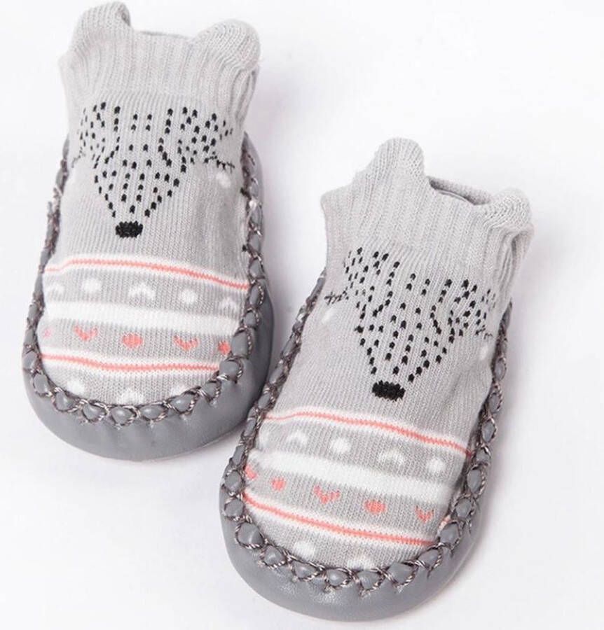 New Age Devi Zacht & Veilig: Baby Schoentjes Sokjes Sloffen Anti-Slip Grijs