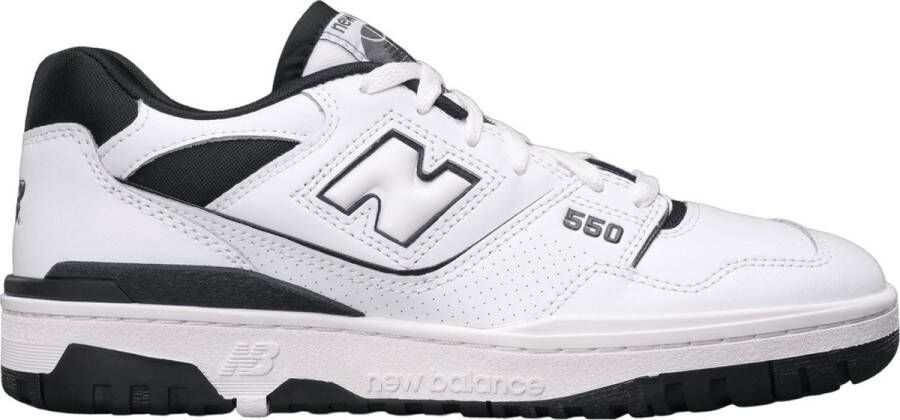 New Balance Sneakers Leer Stof Ronde Neus Veters White
