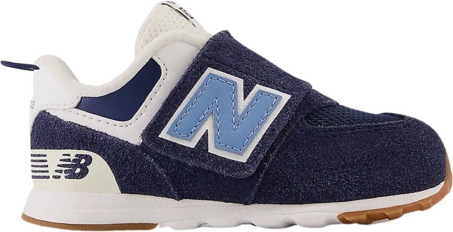 New Balance 574 sneakers donkerblauw wit lichtblauw Jongens Meisjes Suede 18 5