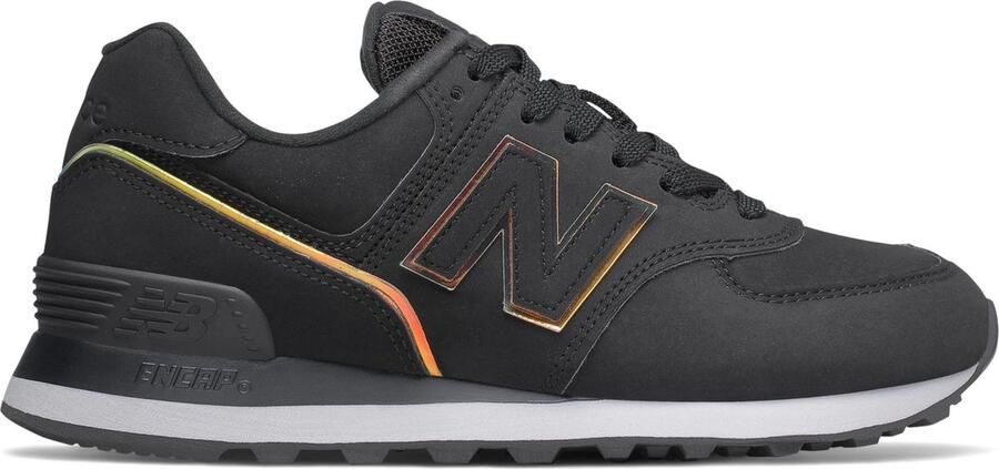 New Balance 574 suède sneakers zwart multi