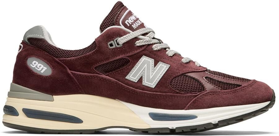 New Balance 991v2 Made in UK Sneakers Bordeaux Grijs Unisex