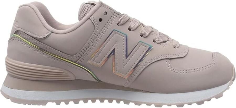 New Balance Dames Sneakers WL574CLE Grijs Plat Design Stevige Veters Sportief Comfort Ideaal voor Actieve Wandelingen Duurzaam Leer Ronde Neus Lage Stijl