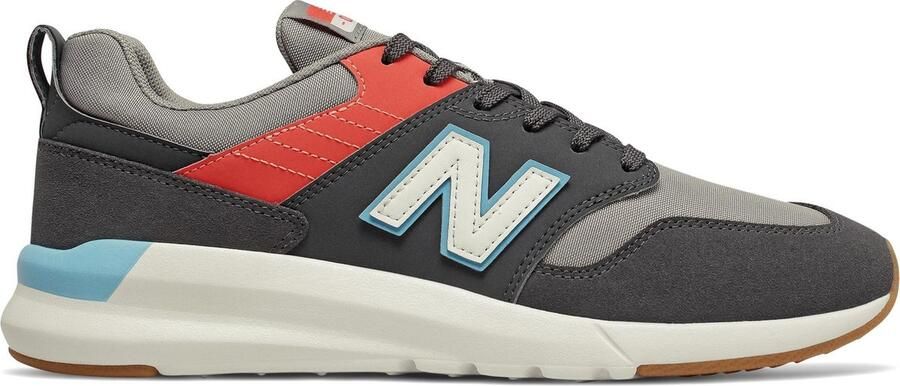 New Balance 009 sneakers grijs antraciet rood