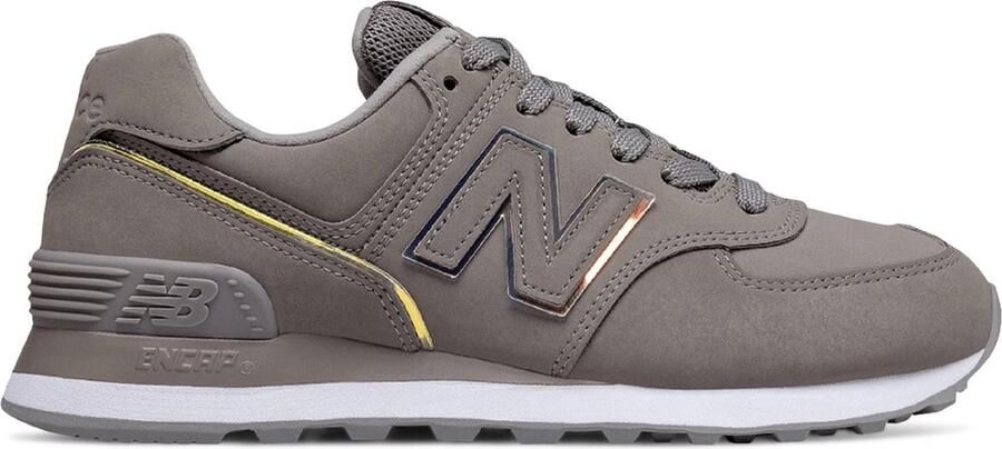 New Balance Dames Sneakers WL574CLE Grijs Plat Design Stevige Veters Sportief Comfort Ideaal voor Actieve Wandelingen Duurzaam Leer Ronde Neus Lage Stijl - Foto 2