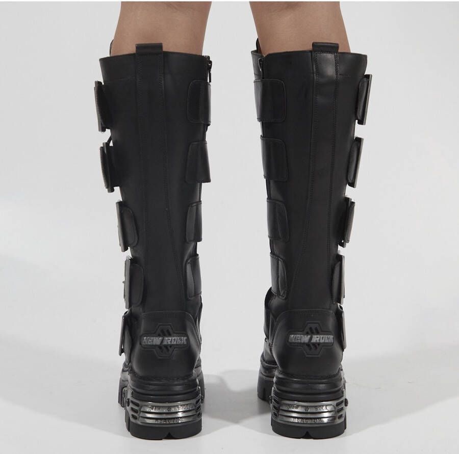 New Rock BOOT METALLIC Zwart