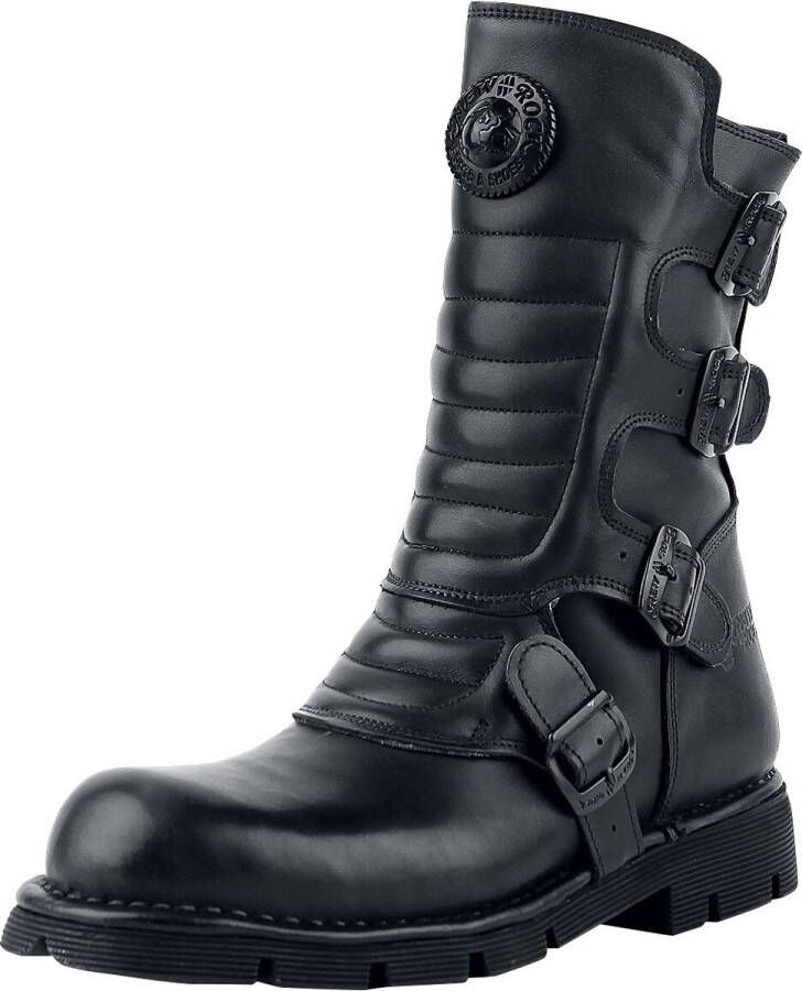 New Rock Crust Black Laarzen zwart Leer Heren Biker Gothic Industrial Rock wear