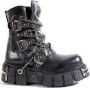 New Rock Enkellaars M-1011-S1 Zwart Zilverkleurig - Thumbnail 1