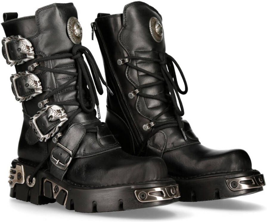 New Rock Laarzen M-391-S1 Zwart Zilverkleurig
