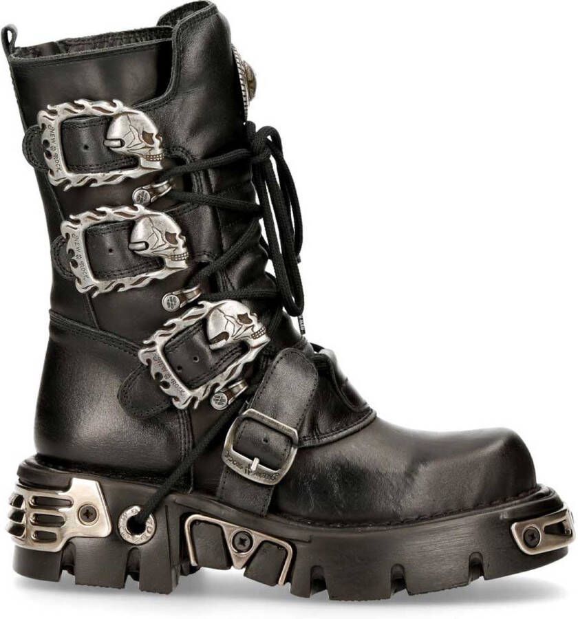 New Rock Laarzen M-391-S1 Zwart Zilverkleurig