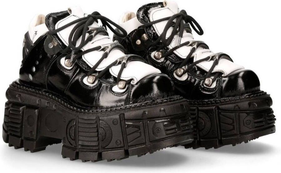 New Rock M-106-S119 Plateau sneakers 37 Shoes Zwart Wit