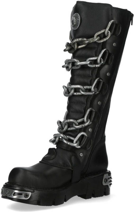 New Rock M-718- Stoere laars met kettingen Zwart