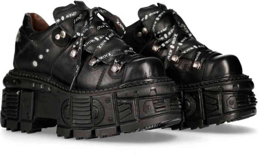 New Rock M-TANK120NSHLACE-S1 Plateau Laarzen 40 Shoes Zwart