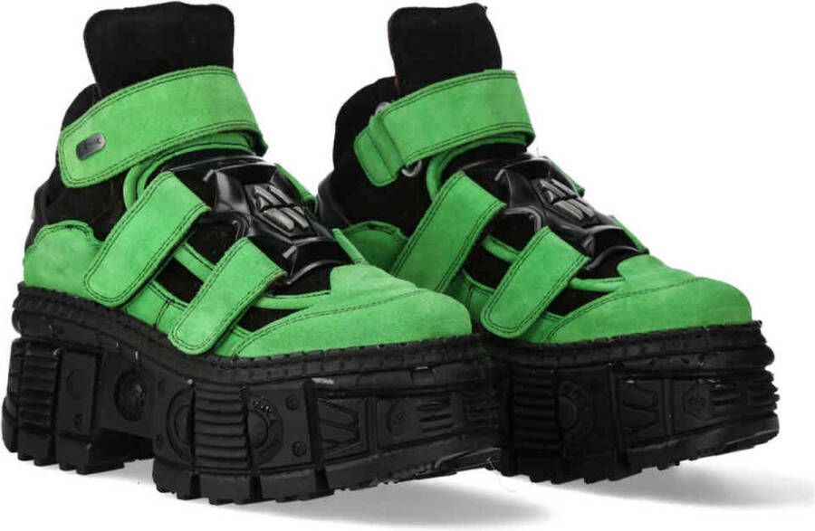 New Rock M-WALL285-S7 Plateau Laarzen 35 Shoes Zwart Groen