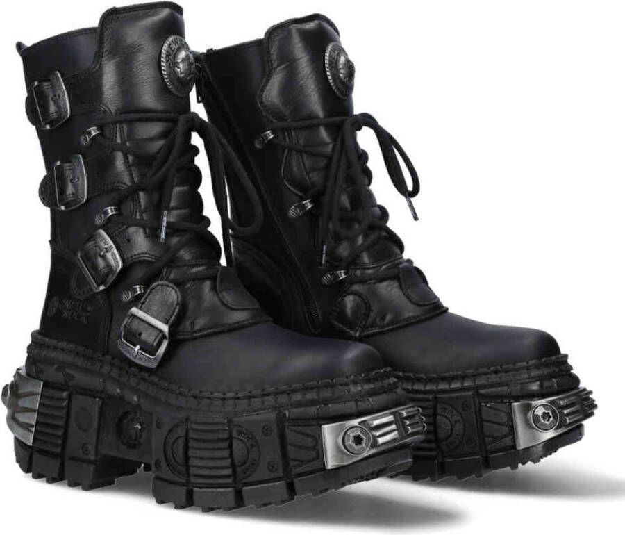 New Rock M-WALL373-S3 Plateau Laarzen 45 Shoes Zwart