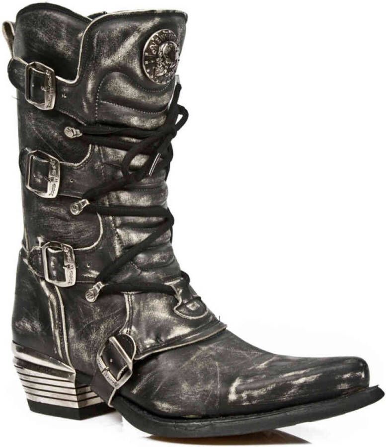 New Rock M.7993-S3 Laarzen 46 Shoes Zwart Grijs