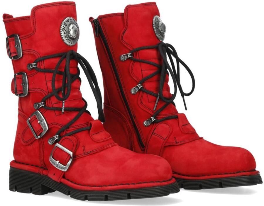 Newrock New Rock Laarzen M-1473-S12 Rood Zilverkleurig