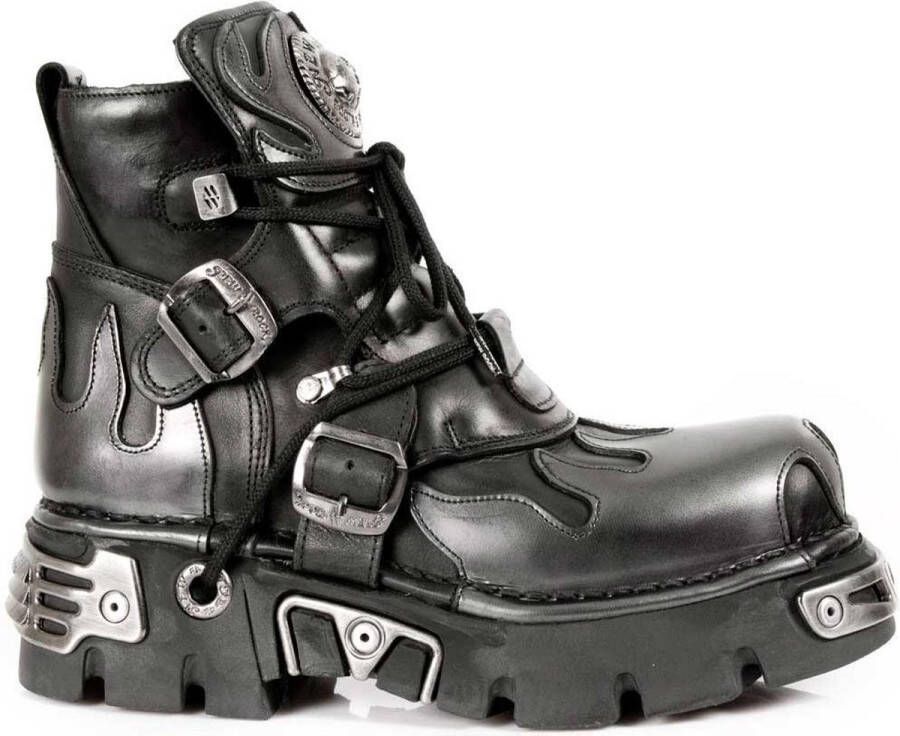 New Rock Enkellaars M-288-S2 Zwart Grijs