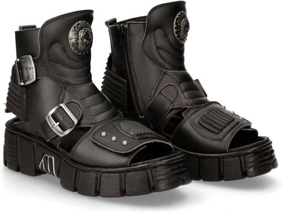 Newrock New Rock M-BIOS106-V2 Plateau Sandaal 45 Shoes Zwart