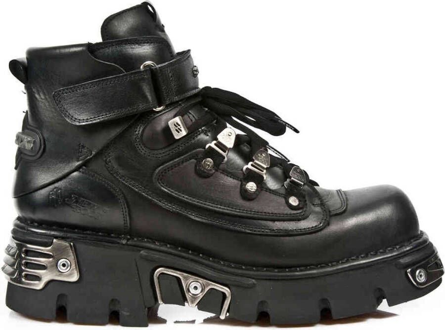 Newrock New Rock M654S1 Enkellaars 43 Shoes Zwart Zilverkleurig