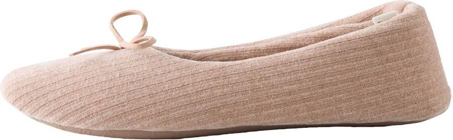 Next Dames Balletpantoffels met strik van corduroy en velours Roze