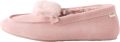 Next Dames Bontgevoerde suède moccassinpantoffels met omslag Roze - Roze