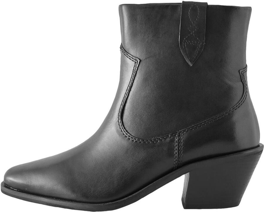 Next Dames Enkelhoge cowboylaarzen met blokhak en extra brede pasvorm Zwart