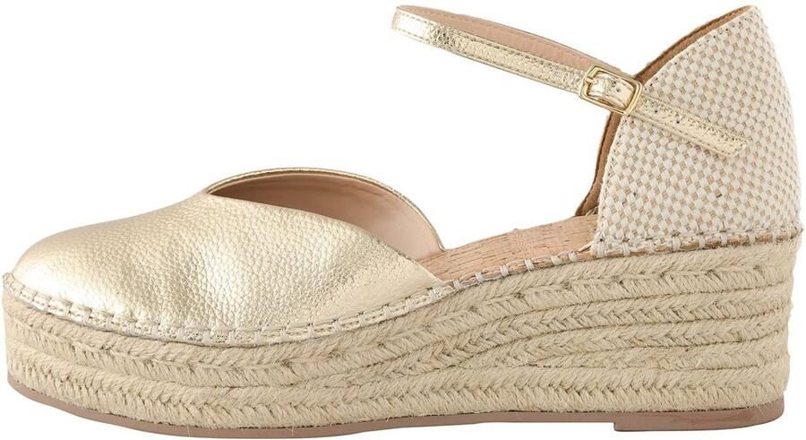 Next Dames Espadrilles met sleehak en gesloten neus Goud