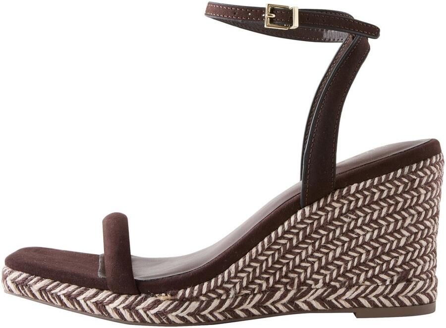 Next Dames Espadrilles met vierkante neus en sleehak Bruin
