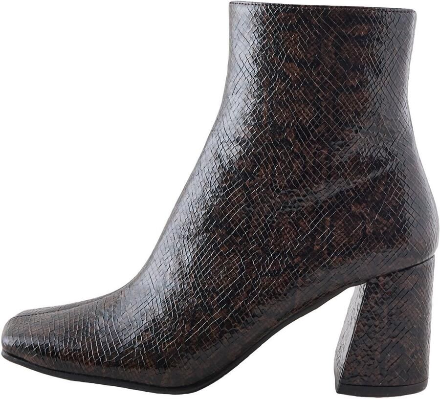Next Dames Forever Comfort enkellaars met vierkante neus en structuur Bruin