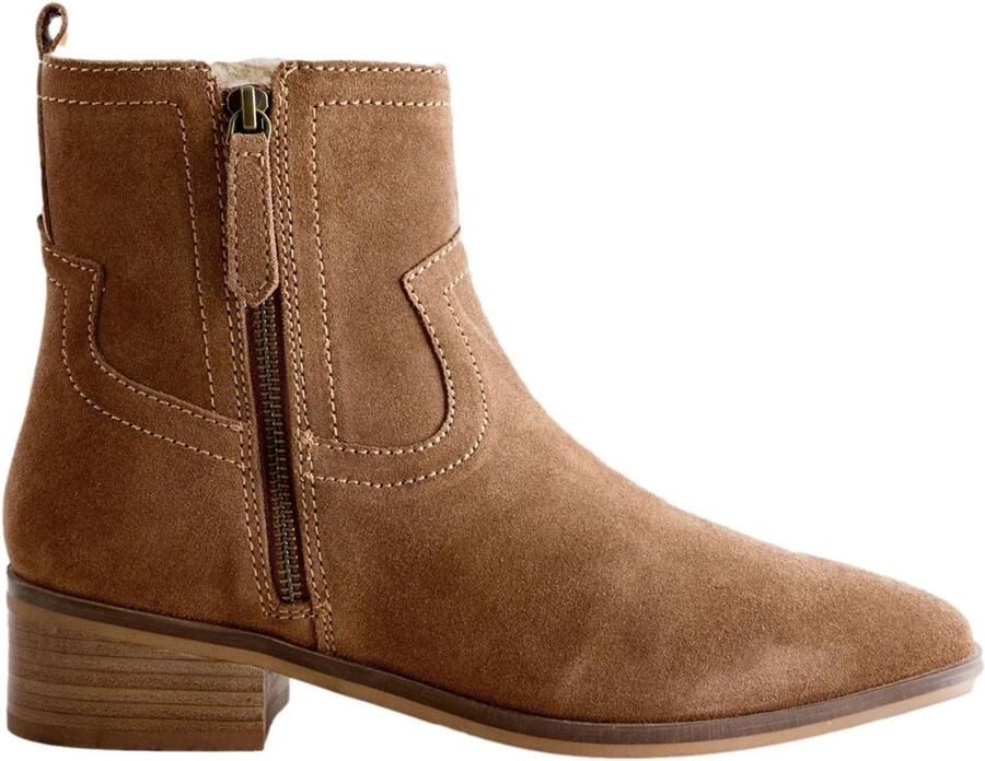 Next Dames Forever Comfort enkellaarzen met rits aan de zijkant Bruin