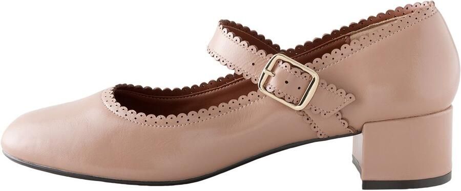 Next Dames Forever Comfort geschulpte pumps met lage blokhak Huidkleur