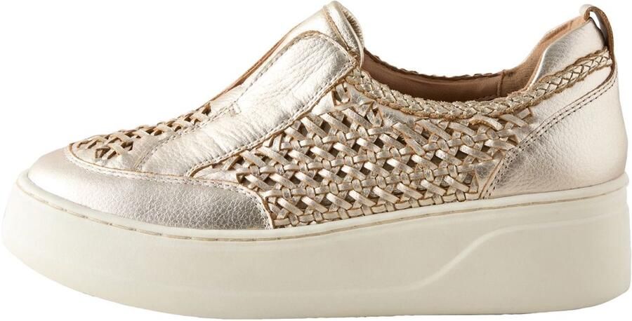 Next Dames Forever Comfort gevlochten leren platte sleehakken Goud - Foto 1