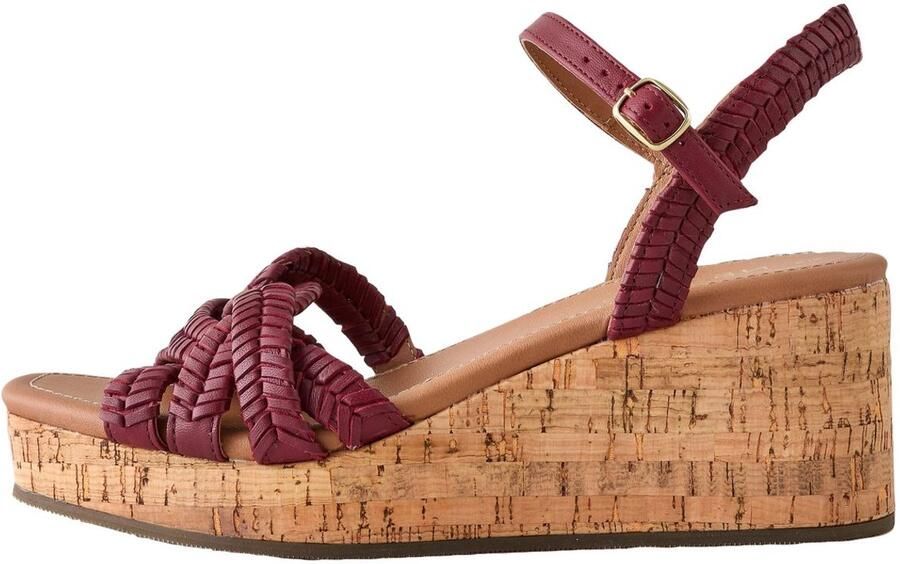 Next Dames Forever Comfort gevlochten leren sleehakken Rood - Foto 1