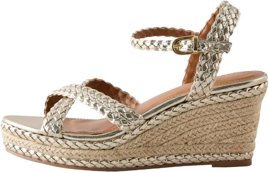 Next Dames Forever Comfort gevlochten sleehakken met gekruisde band Metallic