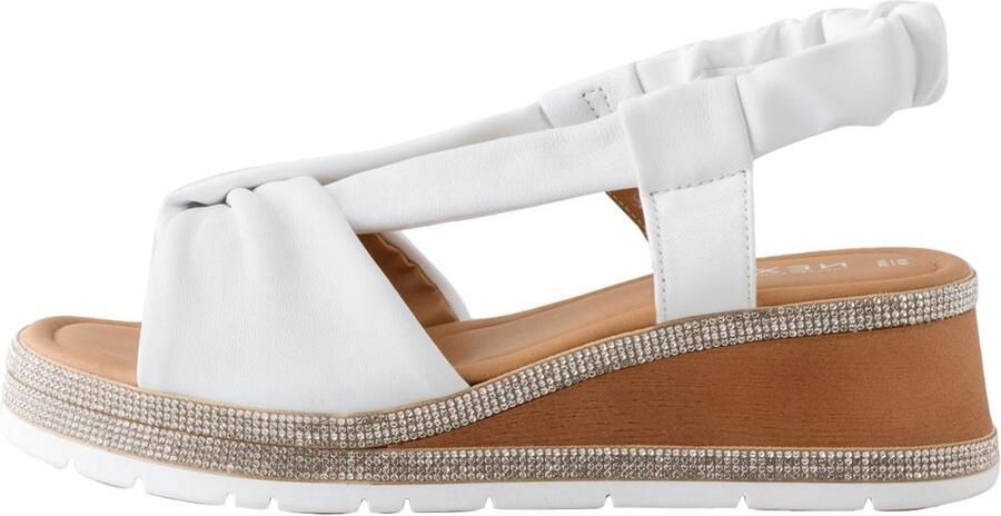 Next Dames Forever Comfort glinsterende slingbacks met sleehak en extra brede pasvorm Wit