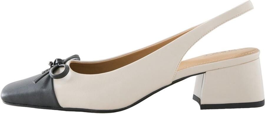 Next Dames Forever Comfort hakken met hielbandje vierkante neus en blokhak Crème