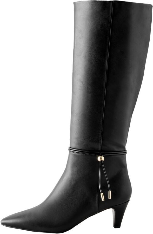 Next Dames Forever Comfort kniehoge laarzen met beugel en spits neus Zwart