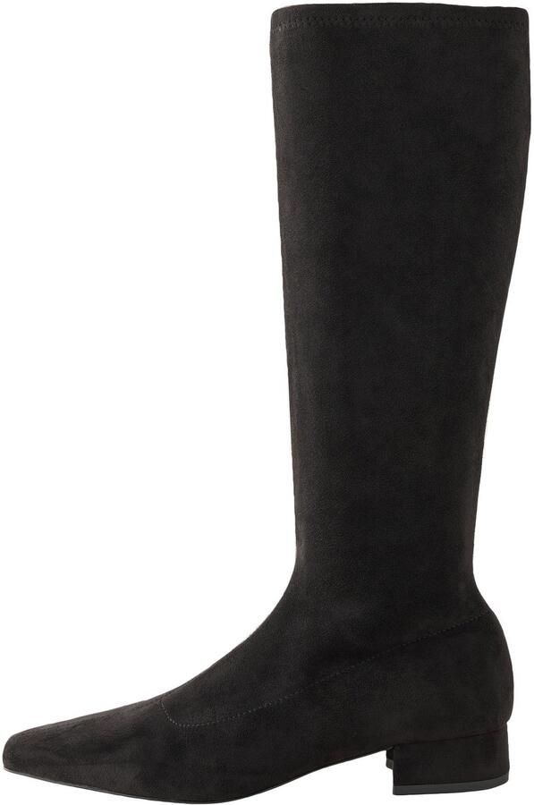 Next Dames Forever Comfort kniehoge soklaarzen van imitatiesuède met puntige neus Zwart