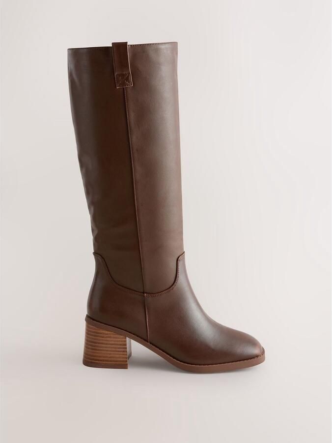Next Dames Forever Comfort knielaarzen met hoge hak instapmodel Bruin