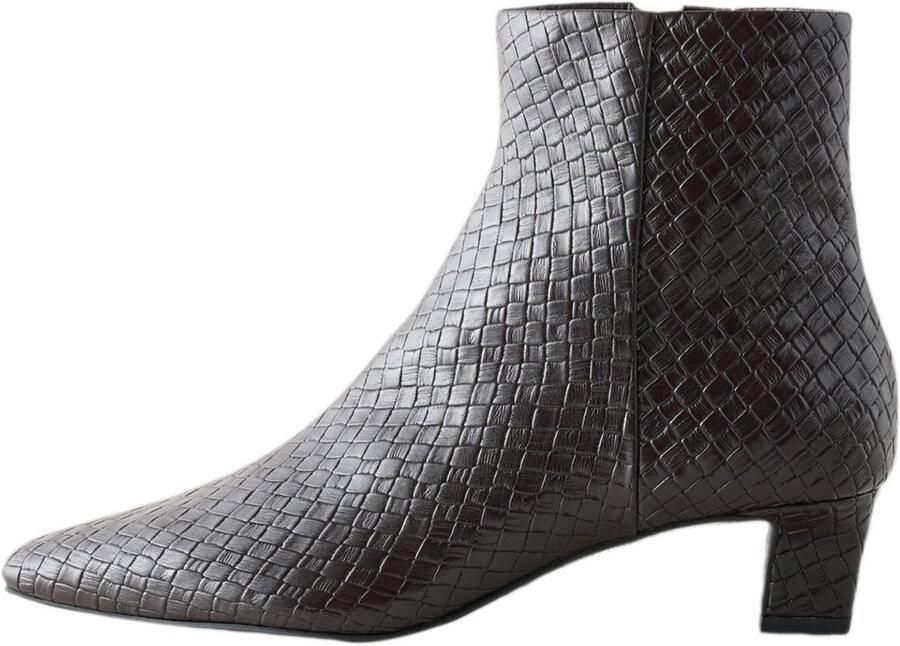 Next Dames Forever Comfort laarzen met geweven blokhak en puntige neus Bruin