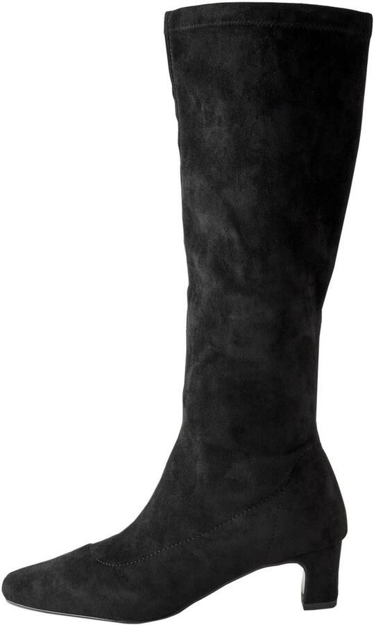 Next Dames Forever Comfort laarzen tot over de knie met spitse neus en extra brede pasvorm Zwart