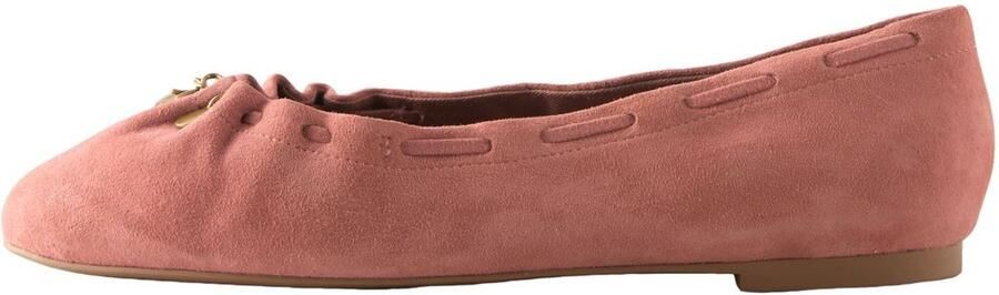 Next Dames Forever Comfort leren ballerina's met bedel en ruches Roze