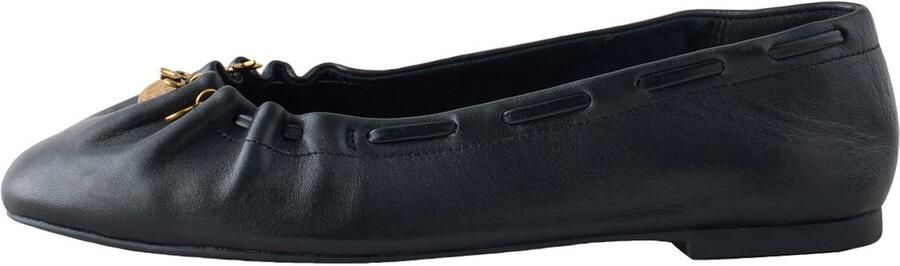 Next Dames Forever Comfort leren ballerina's met bedel en ruches Zwart