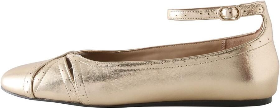 Next Dames Forever Comfort leren ballerina's met enkelbandje Goud