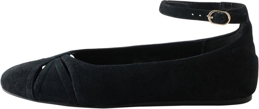 Next Dames Forever Comfort leren ballerina's met enkelbandje Zwart