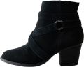 Next Dames Forever Comfort leren casual laarzen met blokhak Zwart - Zwart