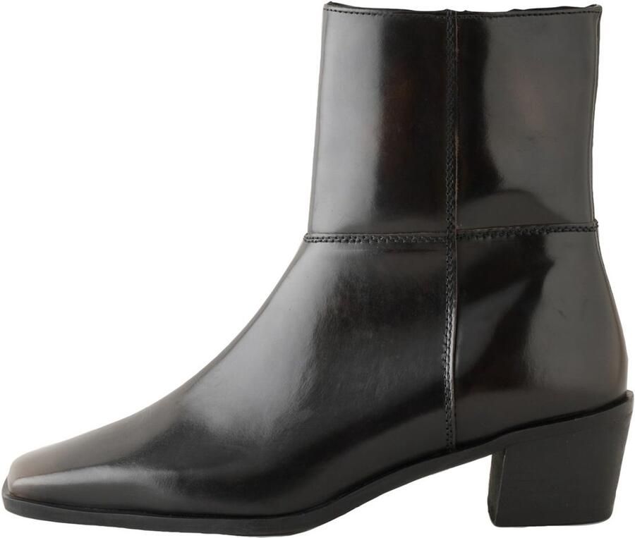 Next Dames Forever Comfort leren enkellaarzen met vierkante neus Bruin